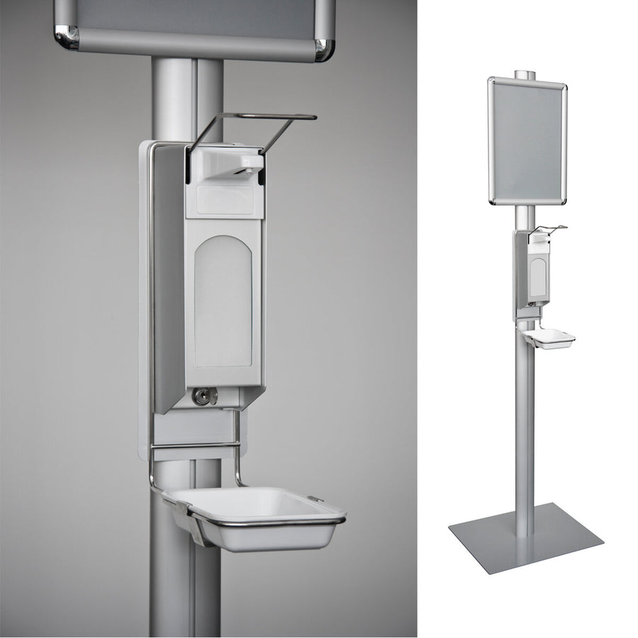 Temdex Mobile Desinfektionssäule 500 ml, Edelstahlpumpe, langer Armhebel – 1 Stück