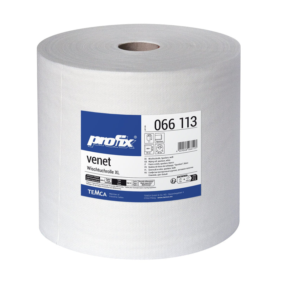 Profix Venet XL ролка кърпи за почистване 40 x 36 см, 1-пластови, перфориран нетъкан текстил, супер бял, перфориран – 1 ролка по 500 листа