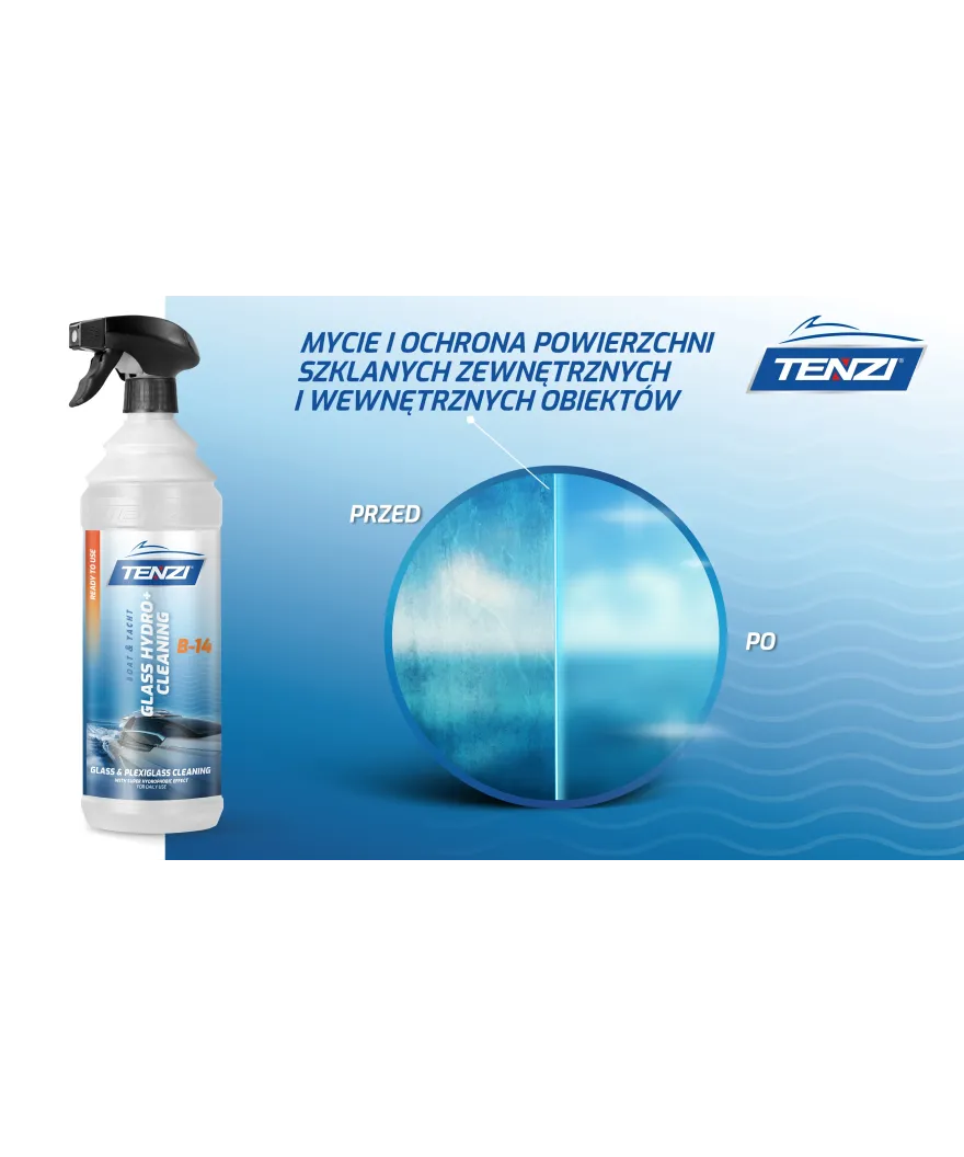 Tenzi Boat Glass Hydro+ Cleaning B-14 Glasreiniger mit Schutzwirkung für Boote 1 L
