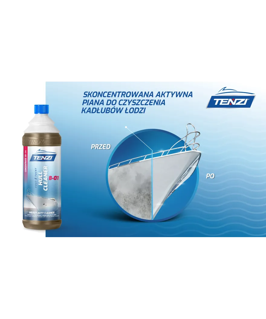 Tenzi Boat Hull Cleaner B-01 Rumpfreiniger Konzentrat für Boote 1 L – Flasche mit Schraubverschluss