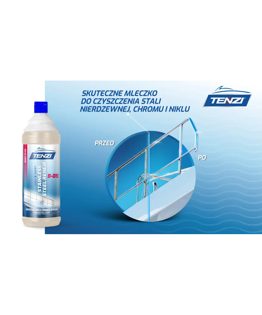 Tenzi Boat Stainless Steel Renew B-05 Metallreiniger-Milch für Boote 1 L