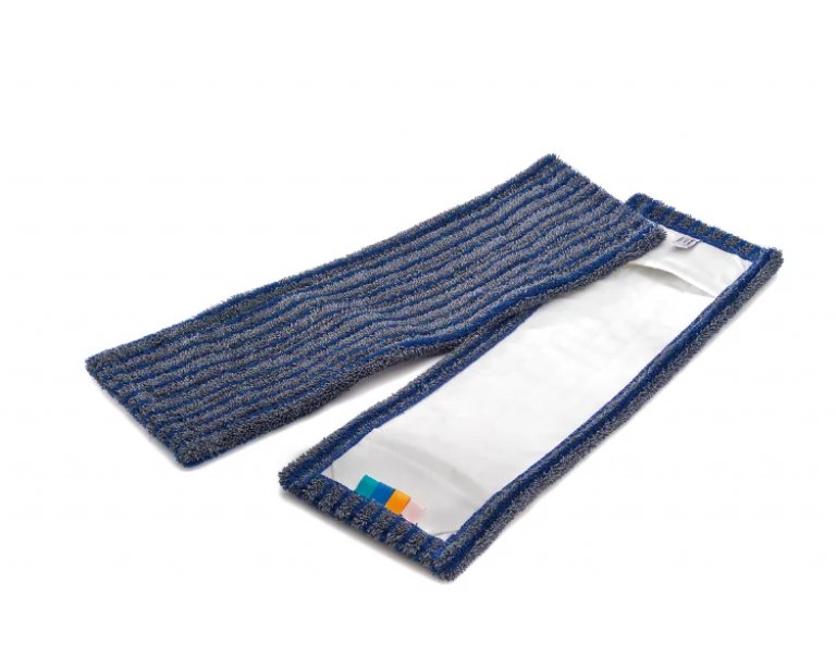 Mega Clean Mikrofaser Borstenmopp blau/grau, 50 cm – Profi Wischbezug Wischmopp hartnäckiger Schmutz