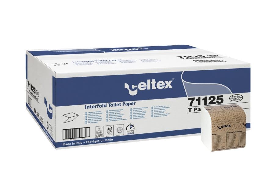 Celtex T Pack Comfort Toilettenpapier Einzelblatt 2-lagig hochweiß, 21 x 10 cm – Karton mit 9.000 Blatt (40 x 225)