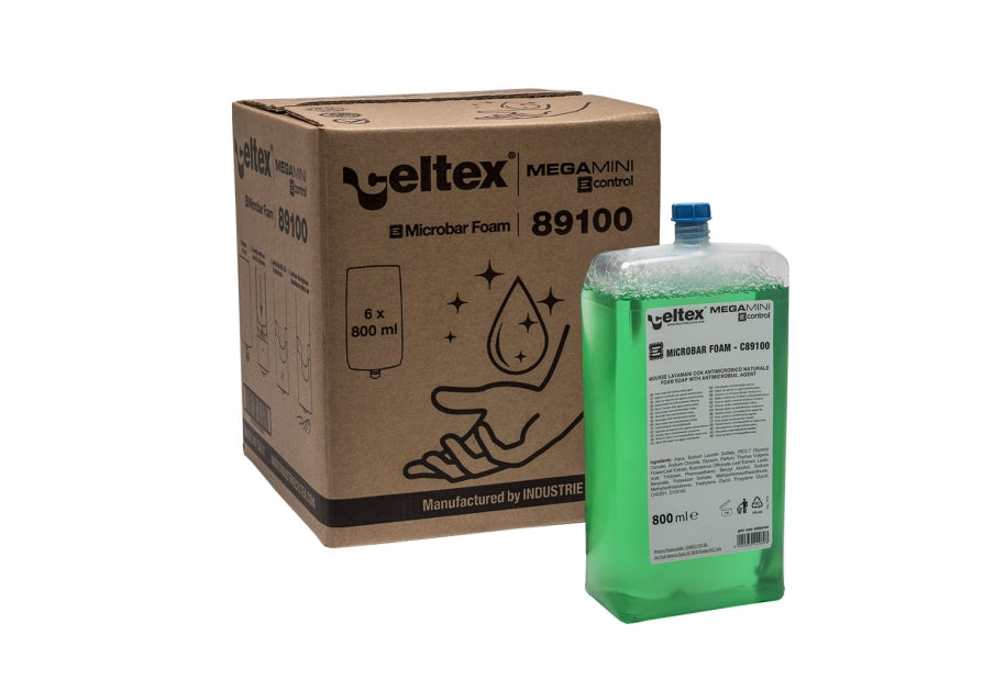 Celtex E-Control System Schaumseife antimikrobiell grün – 6 Kartuschen à 800 ml (Karton)