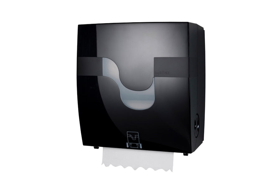 Celtex Formatic System Handtuchrollenspender Kunststoff, schwarz, H 35,5 x B 31,3 x T 22,0 cm – 1 Stück