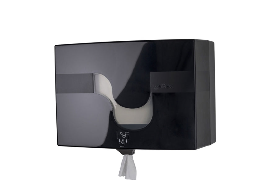Celtex Midi Easy-Pull System Toilettenpapierspender Kunststoff, schwarz, H 21,0 x B 28,5 x T 15,0 cm – 1 Stück
