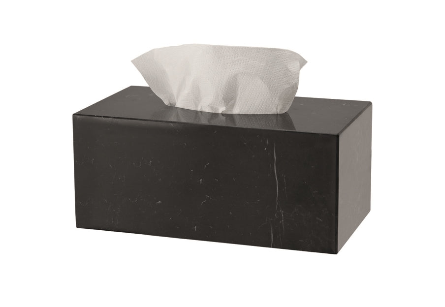Ubi Maior Kosmetiktuchspender Marmor, schwarz, H 10,0 x B 25,5 x T 14,0 cm – 1 Stück