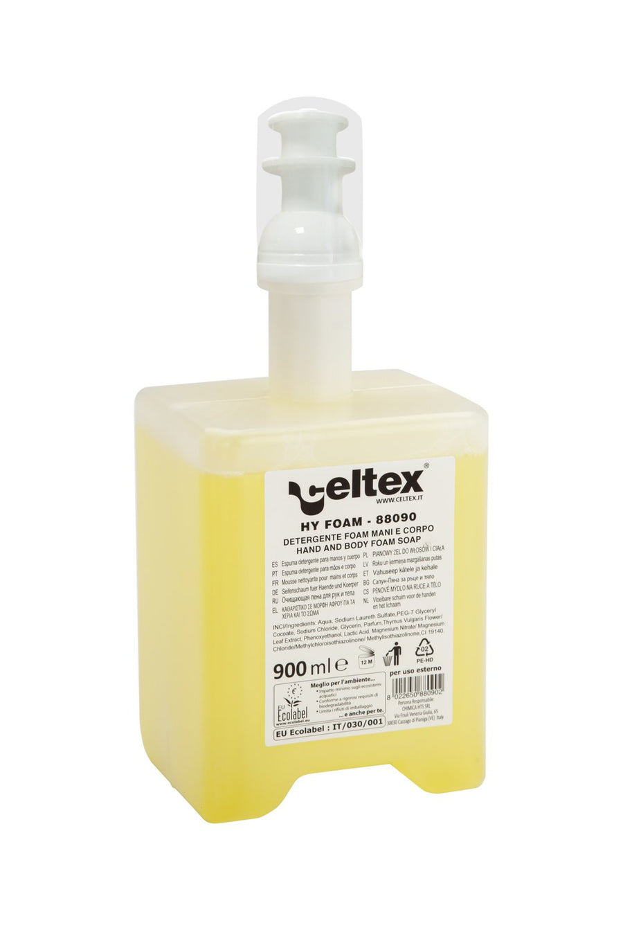 Celtex System пяна за ръце бяла – 4 патрона по 900 мл (кашон)