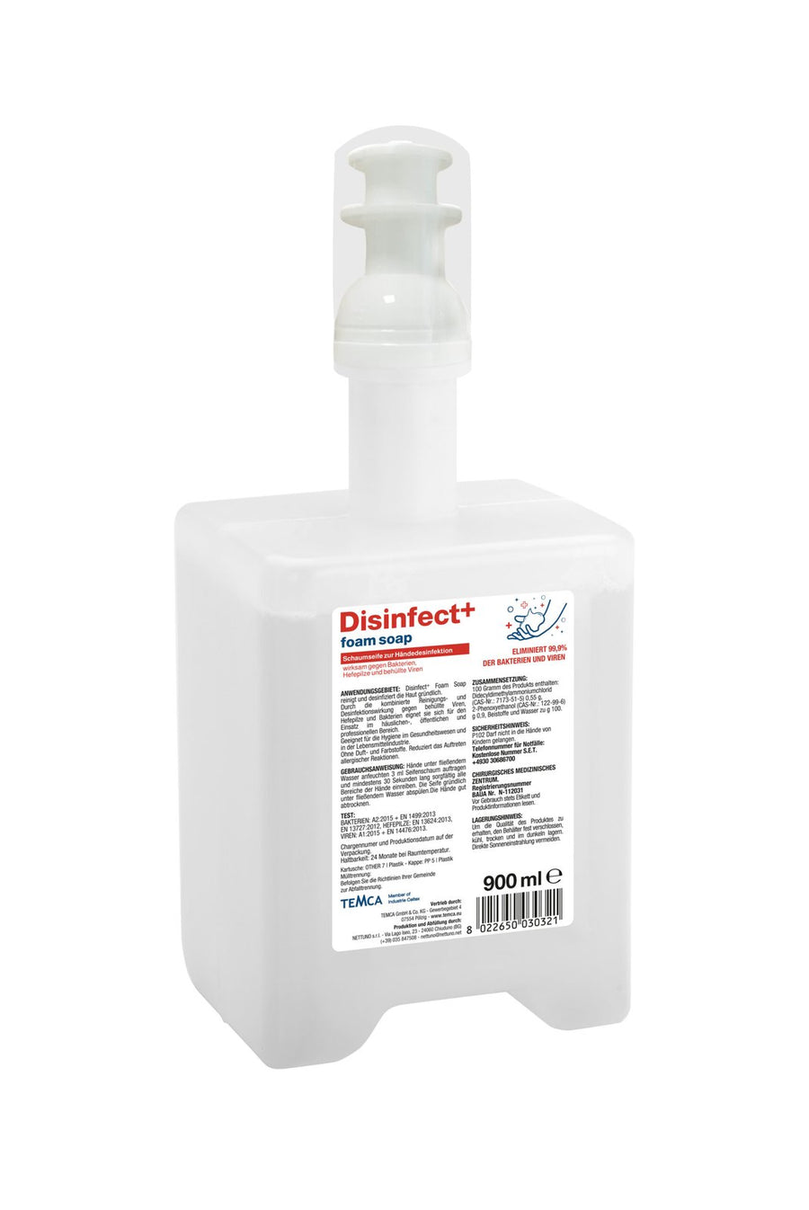 Celtex System Disinfect дезинфекциращ течен сапун – 4 пълнителя по 900 мл (кашон)