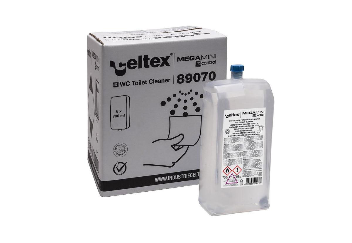 Celtex E-Control System Toilettensitzreiniger transparent – 6 Kartuschen à 700 ml (Karton)