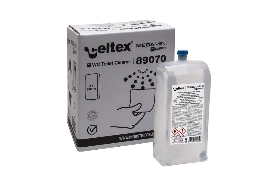 Celtex E-Control System Toilettensitzreiniger transparent – 6 Kartuschen à 700 ml (Karton)