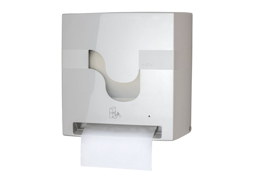 Celtex E-Control Handtuchrollenspender Kunststoff, weiß, H 34,7 x B 32,5 x T 21,4 cm – 1 Stück