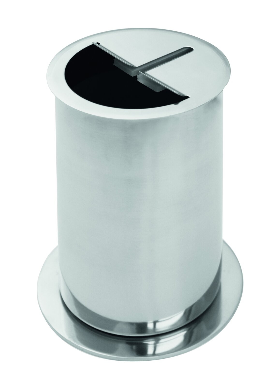 Schneider bıçak sıyırma haznesi, ayaklı model, paslanmaz çelik, yarıklı kapaklı
