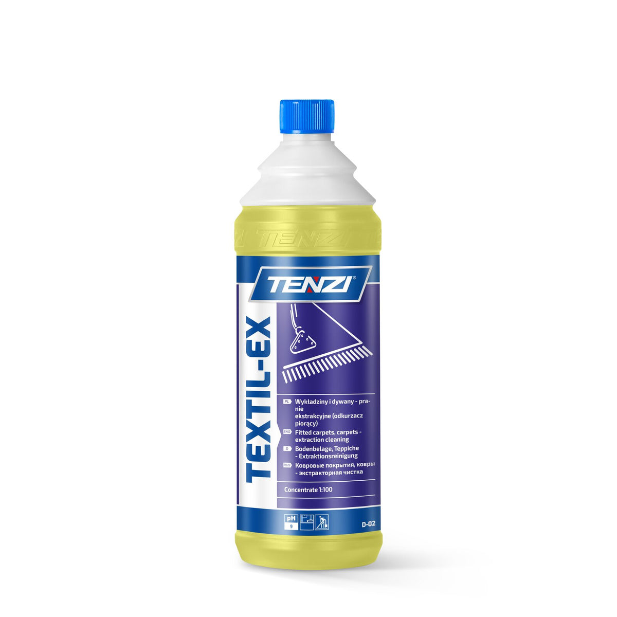Tenzi Textil-Ex Sprühextraktionsreiniger Teppich und Polster 1 L – Flasche mit Schraubverschluss