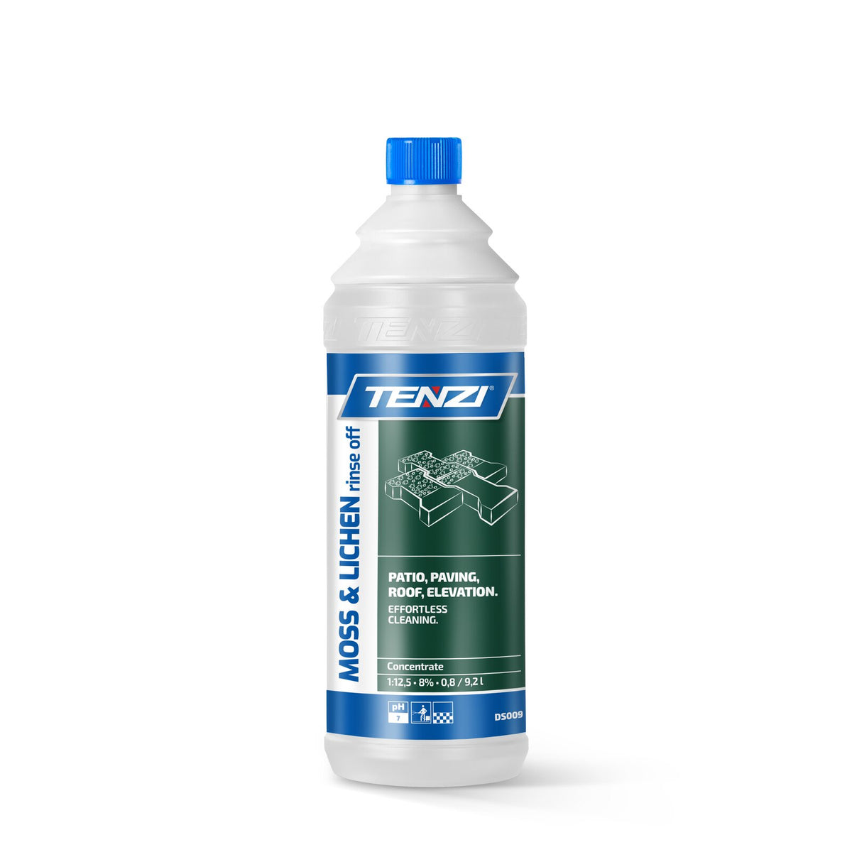 Tenzi Moos- und Flechtenentferner Konzentrat 1 L – Flasche mit Schraubverschluss