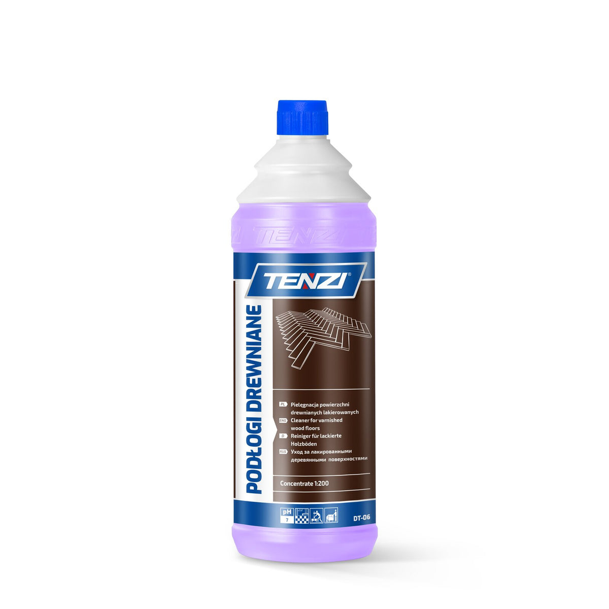 Tenzi Holzbodenreiniger für lackierte Holzböden Konzentrat 1 L – Flasche mit Schraubverschluss