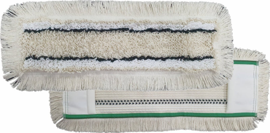 ARCORA Hospital Quattro Mopp Moppbezug mit Einfassband und Streifen, Grün, 40 cm, 75 Stück