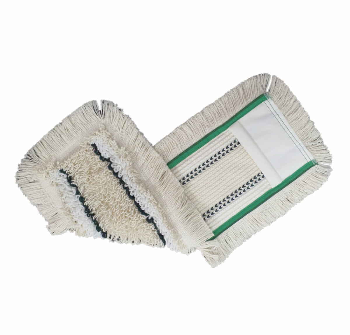 ARCORA Hospital Quattro Mopp Moppbezug mit Einfassband und Streifen, Grün, 50 cm, 50 Stück