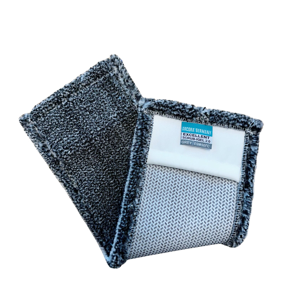 ARCORA Excellent Scrub-Igel 2.0 FC-Mopp mit Igel-Borste ohne Deckblatt, Grau, 50 cm, 50 Stück