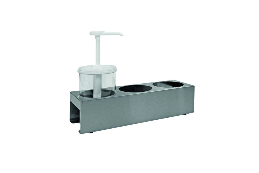 Schneider floor stand for push-button soap dispenser, stainless steel, 400 x 130 x 100 mm