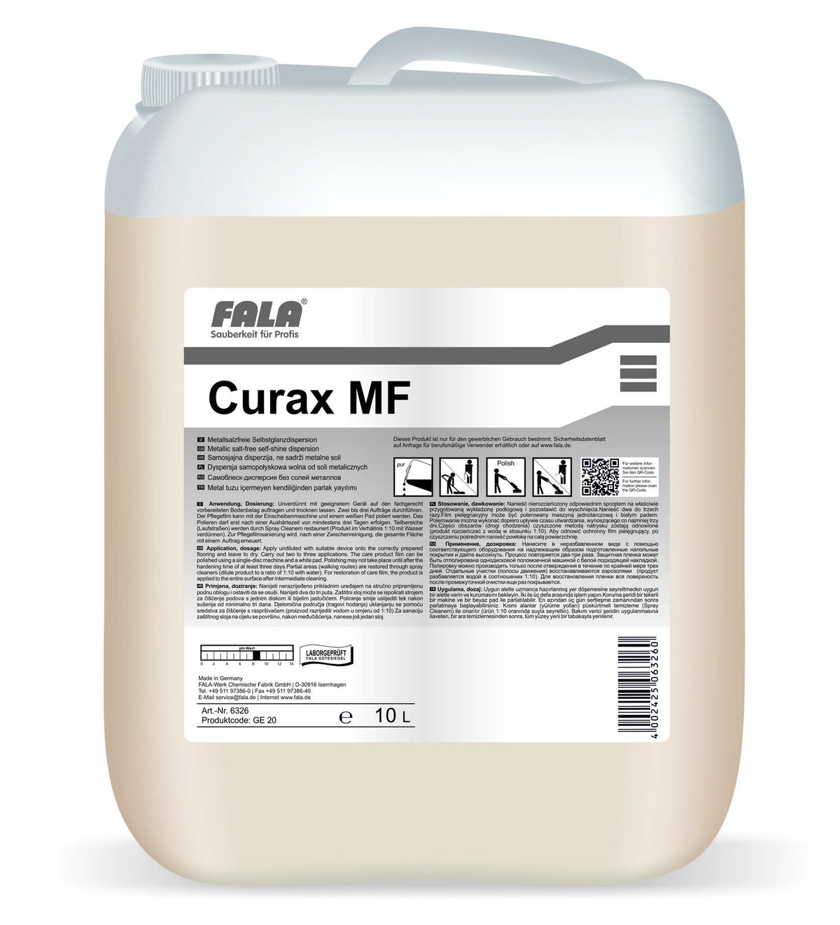 FALA Curax MF самогланцова дисперсия без метални соли 10 л – туба
