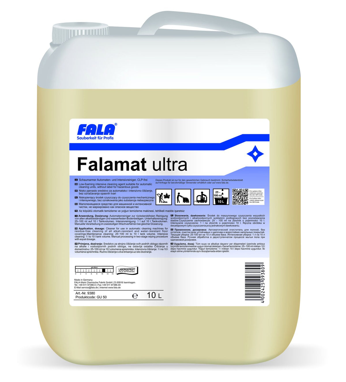 FALA Falamat Ultra Препарат за автоматично почистване, интензивен почистващ препарат, 10 л – туба