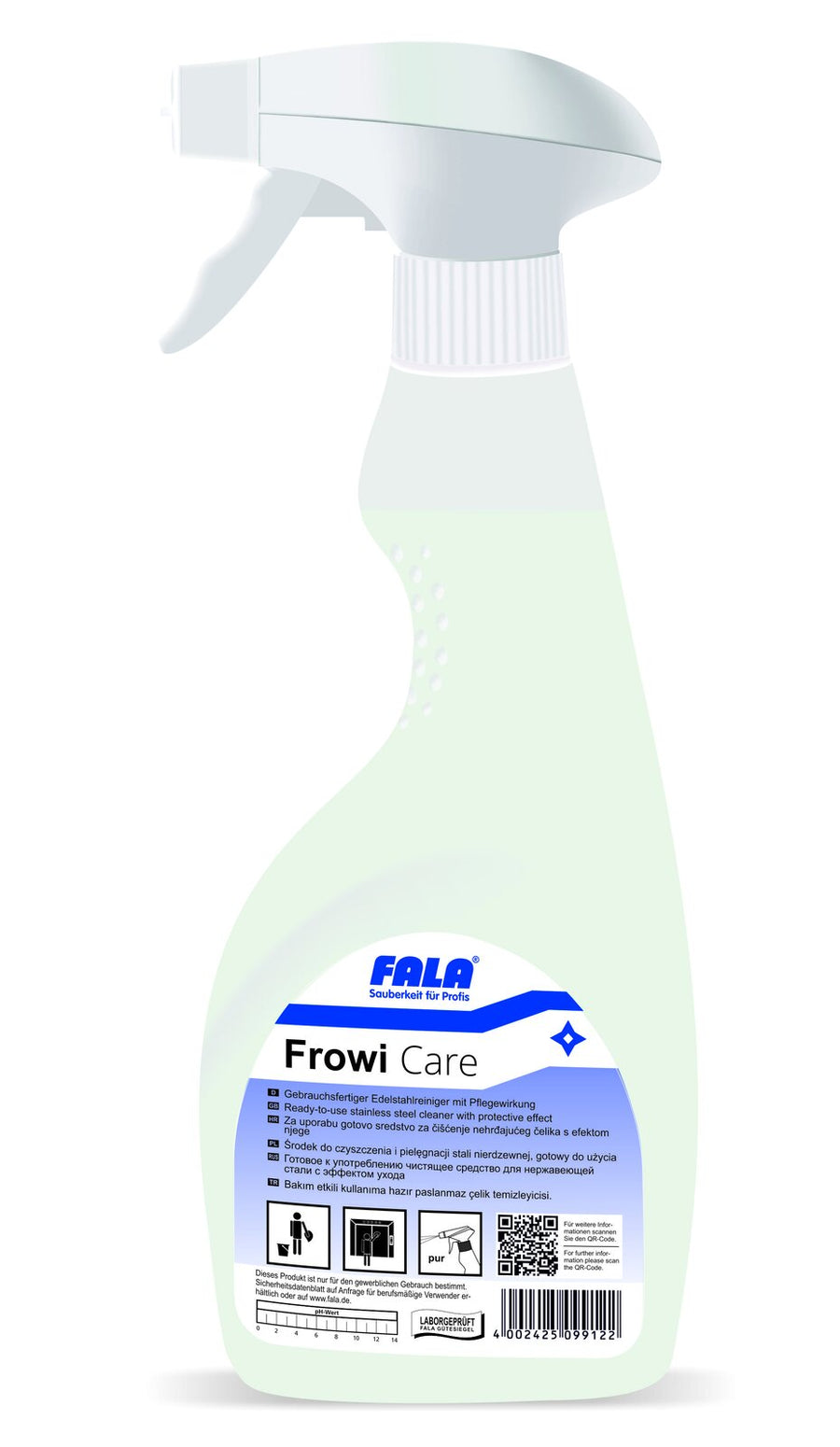 FALA Frowi Care Edelstahlreiniger mit Pflege 500 ml – Flasche