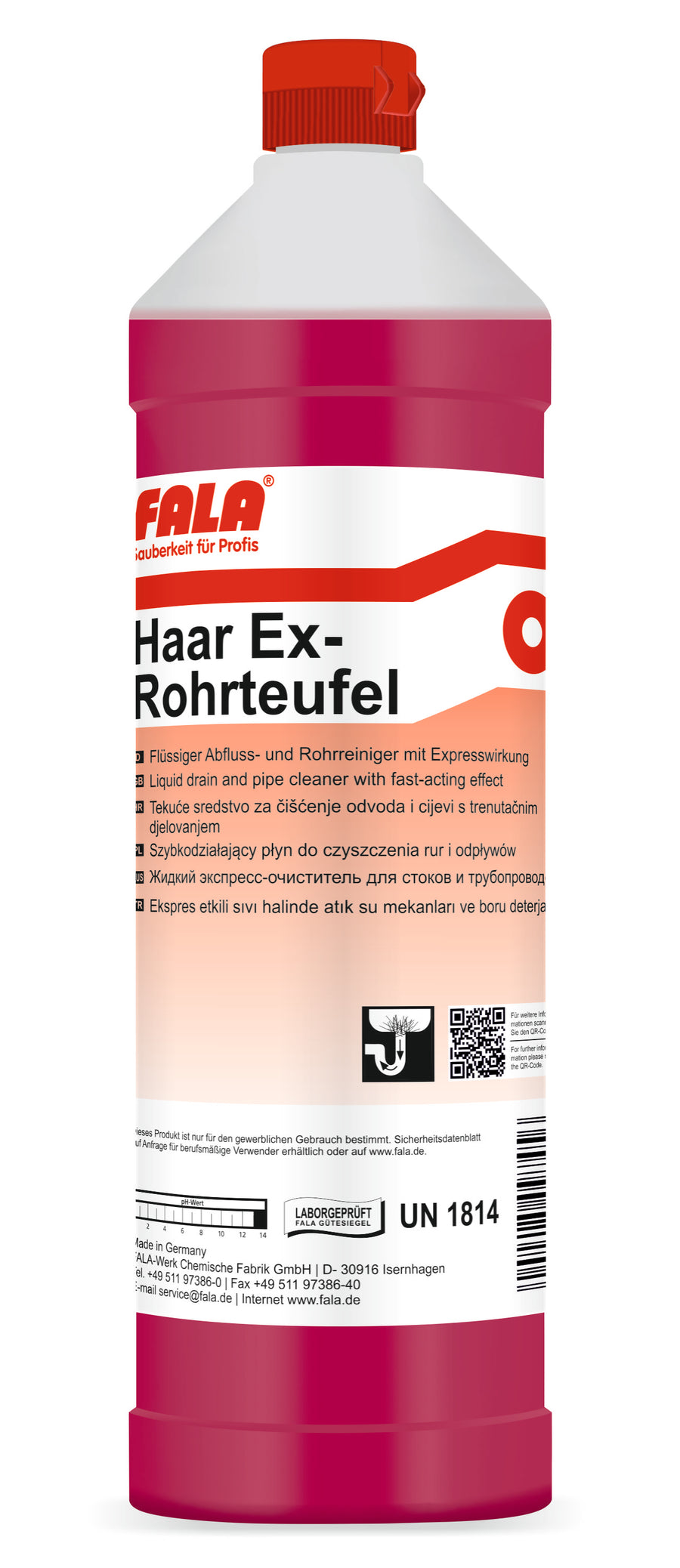 FALA Haar-Ex Rohrteufel Abflussreiniger Rohrreiniger 1 L – Flasche