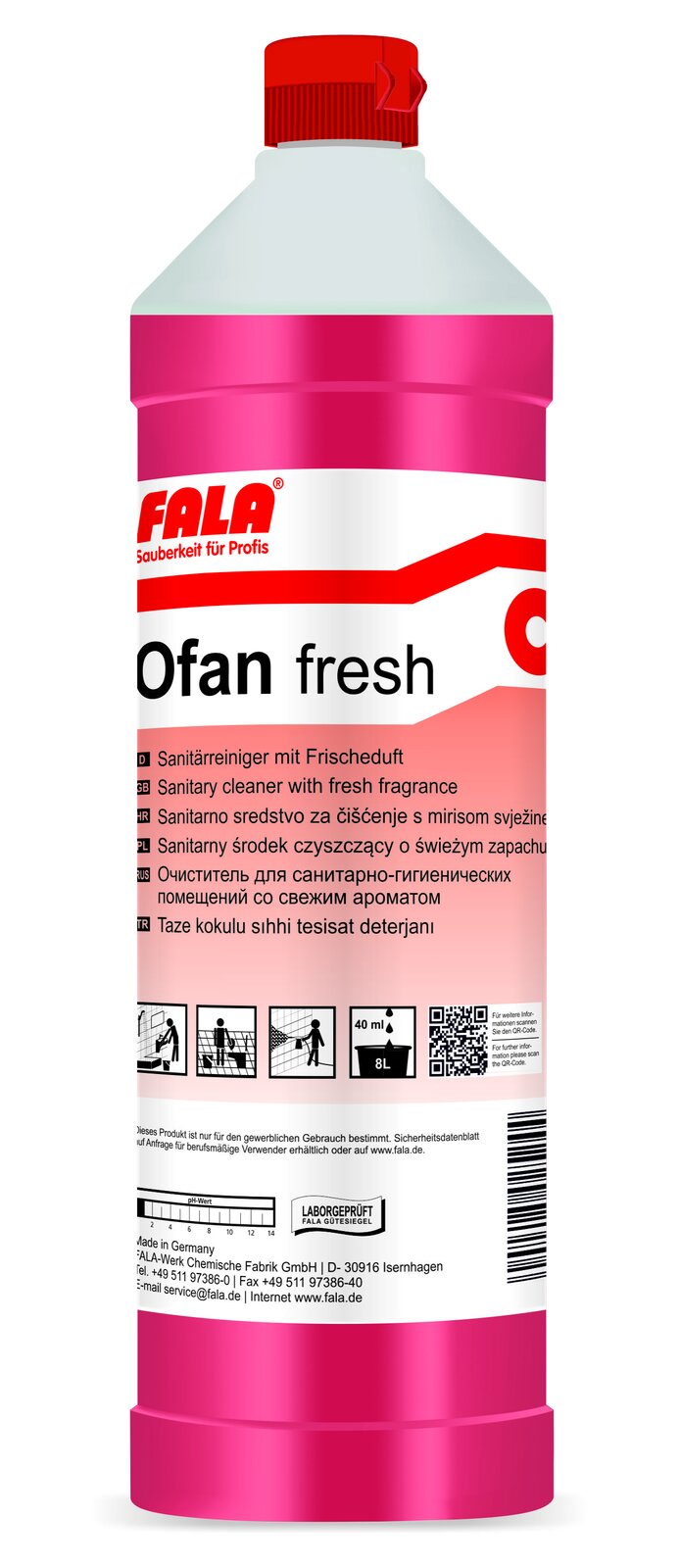 FALA Ofan Fresh санитарен почистващ препарат с аромат на свежест 1 л – бутилка