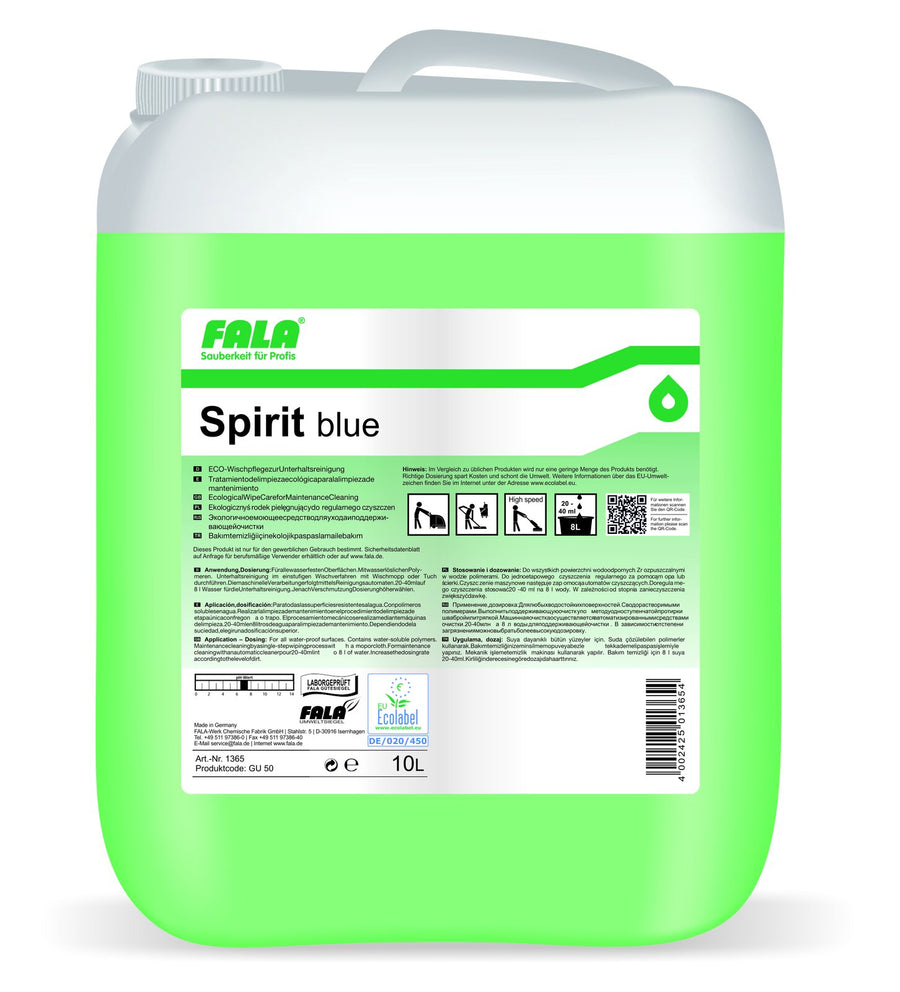 FALA Spirit Blue ECO Wischpflege Unterhaltsreiniger 10 L – Kanister
