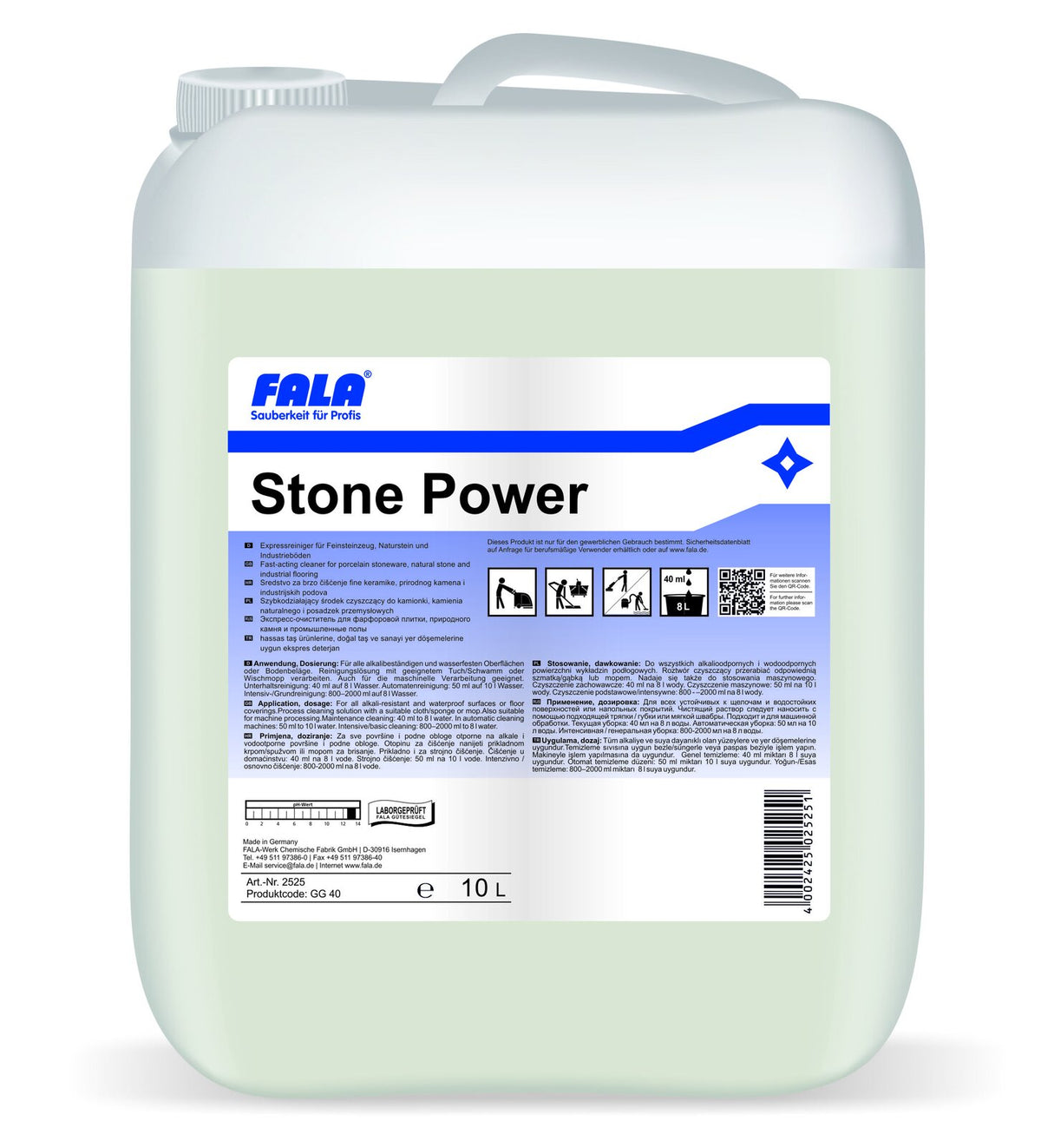 FALA Stone Power препарат за почистване на камък Express 10 л – туба