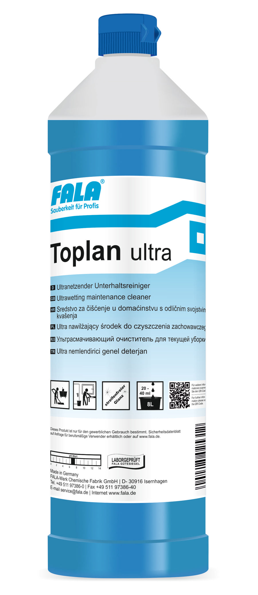 FALA Toplan Ultra Unterhaltsreiniger ultranetzend 1 L – Flasche