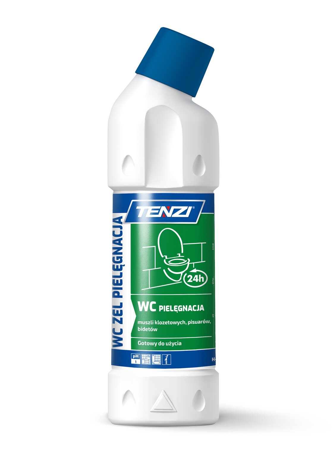 Tenzi WC Gel Pflege WC-Reiniger 0,75 L – WC-Flasche mit Entenhals