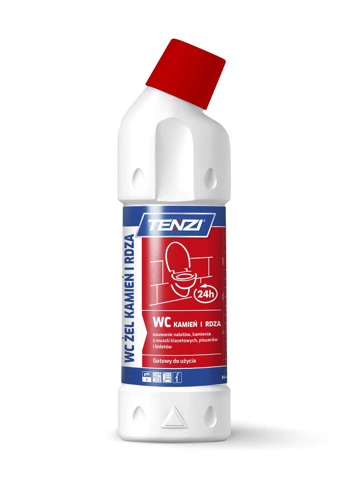 Tenzi WC Gel Kalk und Rost WC-Reiniger 0,75 L – WC-Flasche mit Entenhals