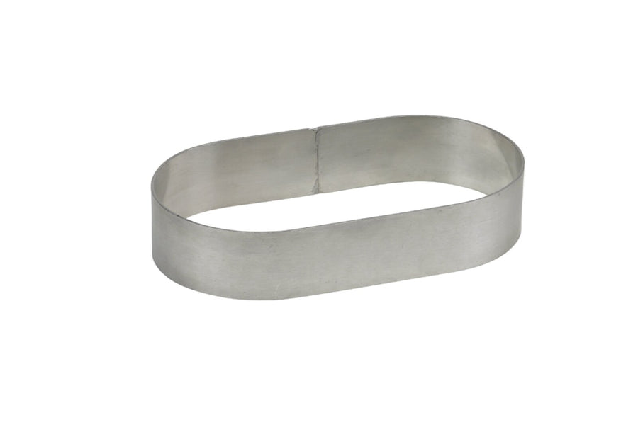 Schneider cake ring "oval", aluminum, 235 x 105 x 40 mm