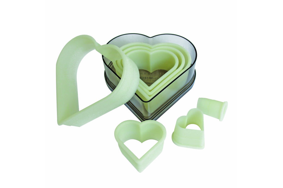 Schneider heart-shaped cutter set, smooth, 7-piece, material: nylon, heat-resistant