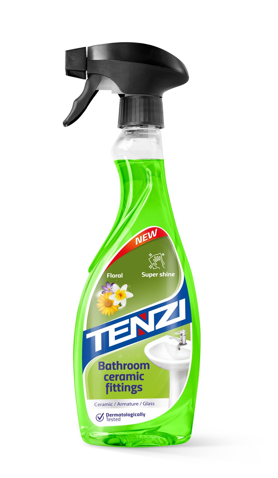 Tenzi Home Pro Armaturen & Badkeramik Badreiniger 0,5 L – Sprühflasche