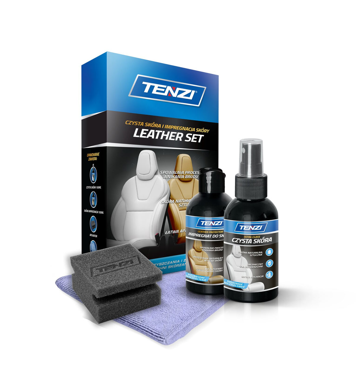 Tenzi Detailer Leather Set Lederpflege-Set 100 ml – Flasche im Faltkarton