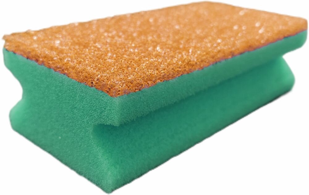 ARCORA Longlife Sponge абразивна гъба с дръжка, зелено-оранжева, 150 x 70 x 45 мм, 100 броя