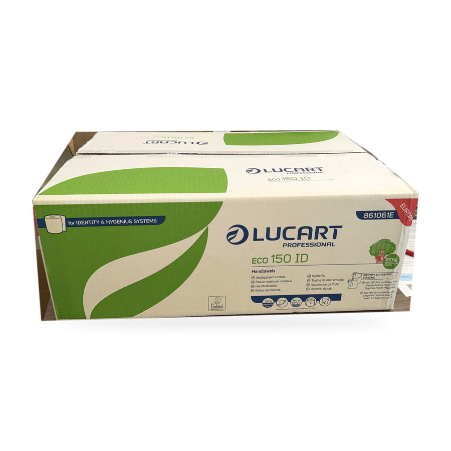 Lucart Eco 150 ID Handtuchrollen Karton mit 6 Rollen, 2-lagig, 150 m – Art.-Nr. 861061E