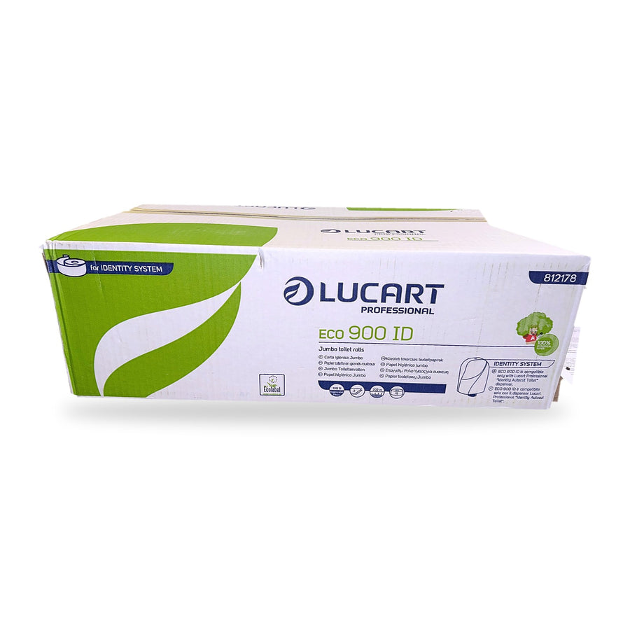 LUCART Eco 900 ID Jumbo-Toilettenpapier, Karton mit 12 Rollen