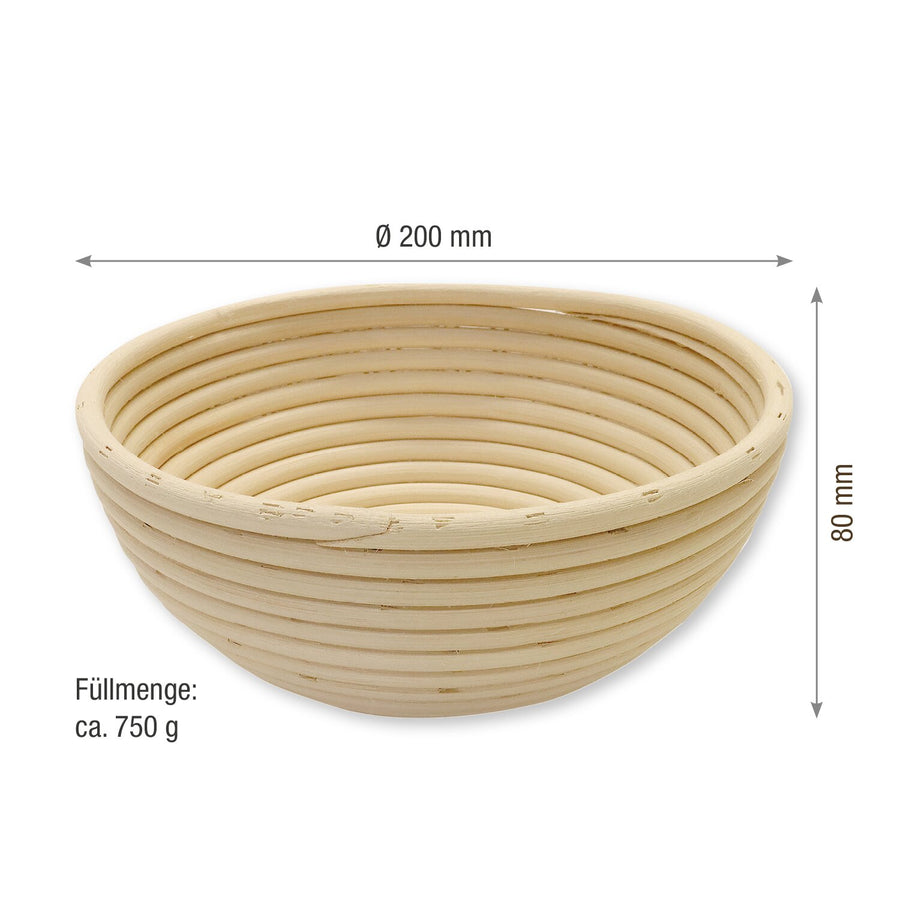 Schneider Brotform / Gärkorb, rund, Peddigrohr, Ø 200 mm, Höhe: 80 mm, 750 gr.