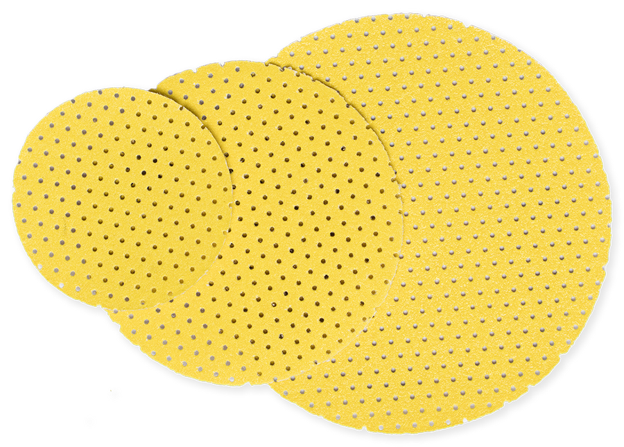 JÖST Superpad P gelb Ø 50–150 mm Klett-Schleifscheiben – Körnung P40–P280 | Größen & Körnungen wählbar