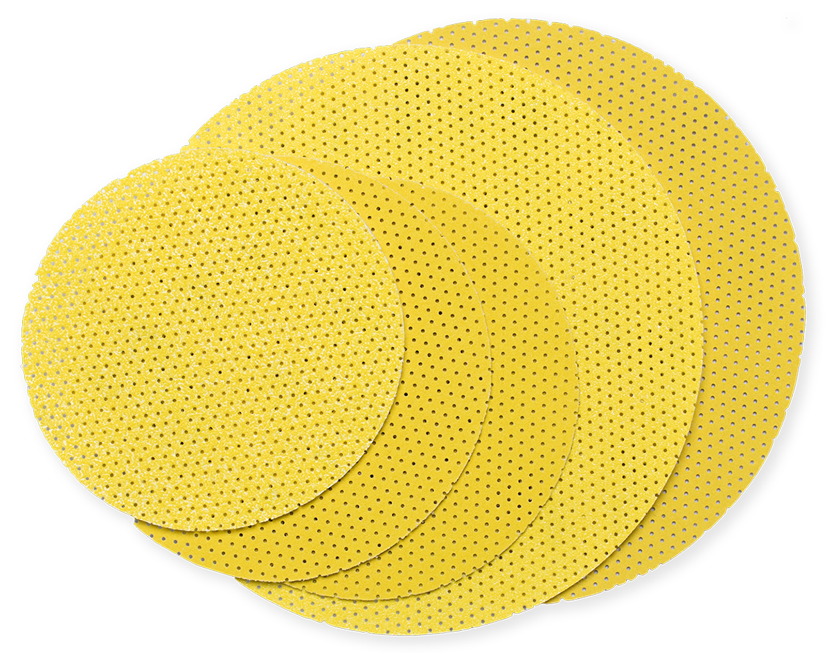 JÖST Superpad P gelb Ø 178–280 mm Klett-Schleifscheiben – Körnung P40–P220 | Größen & Körnungen wählbar