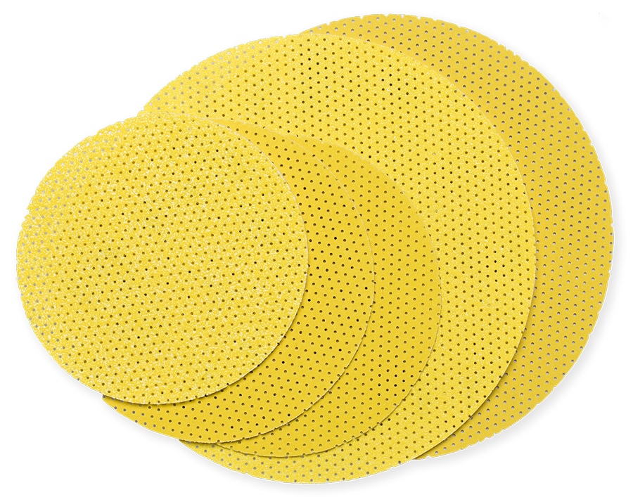 JÖST Superpad P gelb Ø 178–280 mm Klett-Schleifscheiben – Körnung P40–P220 | Größen & Körnungen wählbar