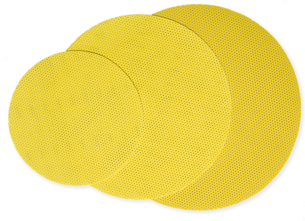 JÖST Superpad P gelb Ø 300–430 mm Klett-Schleifscheiben – Körnung P36–P220 | Größen & Körnungen wählbar