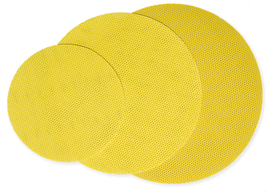 JÖST Superpad P gelb Ø 300–430 mm Klett-Schleifscheiben – Körnung P36–P220 | Größen & Körnungen wählbar