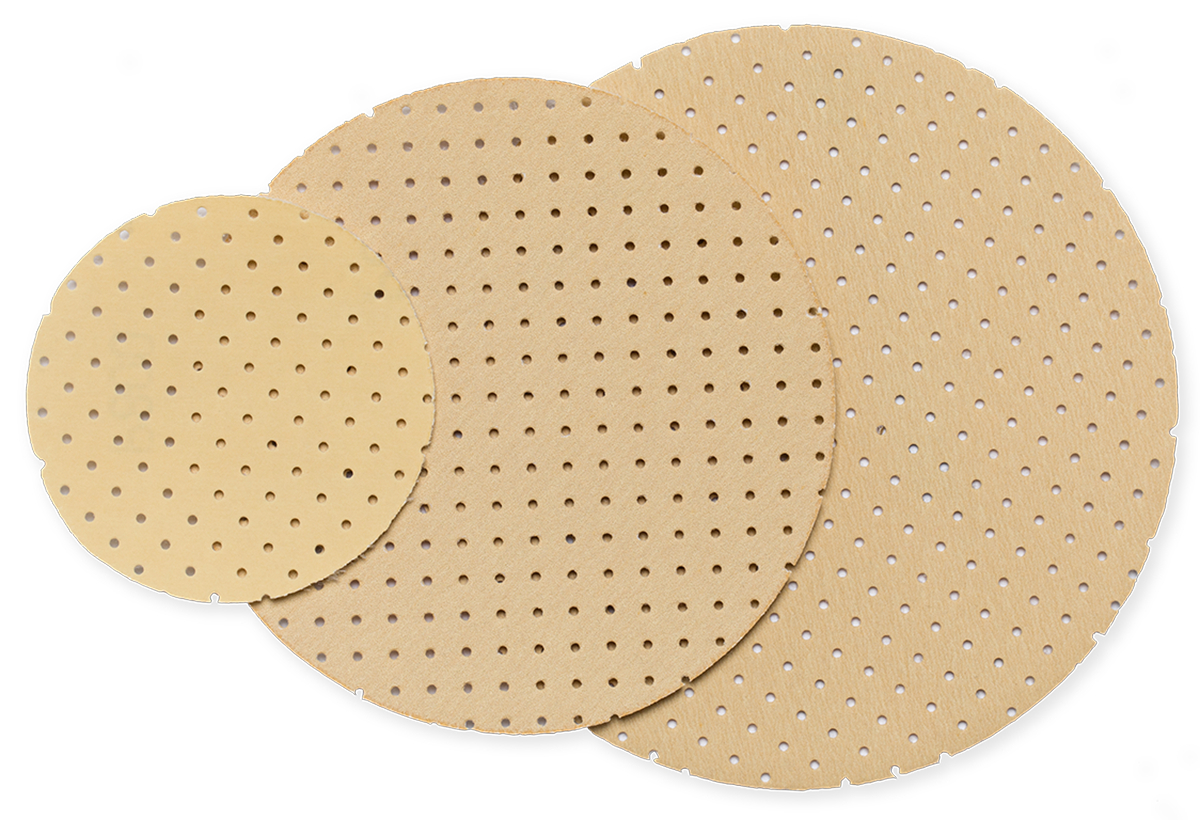 JÖST Superpad P gold Ø 50–150 mm Klett-Schleifscheiben Ø 128 mm bis Ø 80 mm – Körnung P40–P600 | Größen & Körnungen wählbar