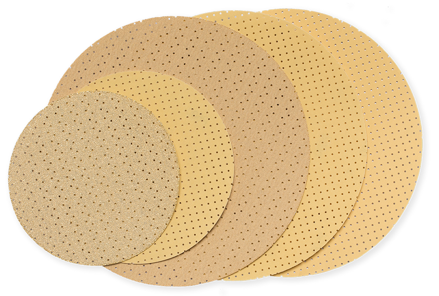 JÖST Superpad P gold Ø 178–280 mm Klett-Schleifscheiben – Körnung P40–P600 | Größen & Körnungen wählbar