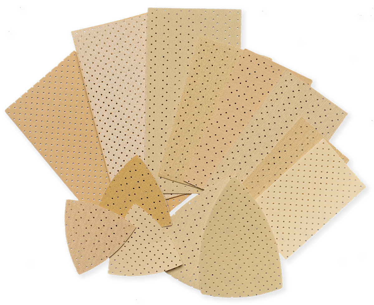 JÖST Superpad P gold Delta- und Streifen Schleifblätter 105x105x105 mm bis 93x178 mm – Körnung P40–P600 | Größen & Körnungen wählbar